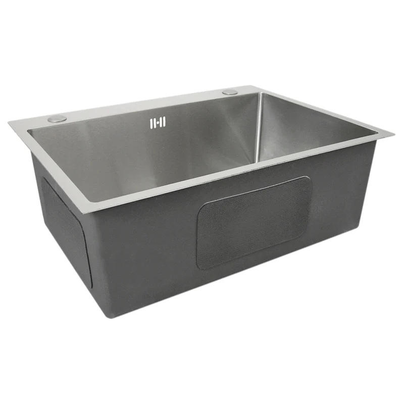 Fregadero de Cocina Acero Inoxidable Cuadrado Hecho a Mano Comercial Tazón Individual