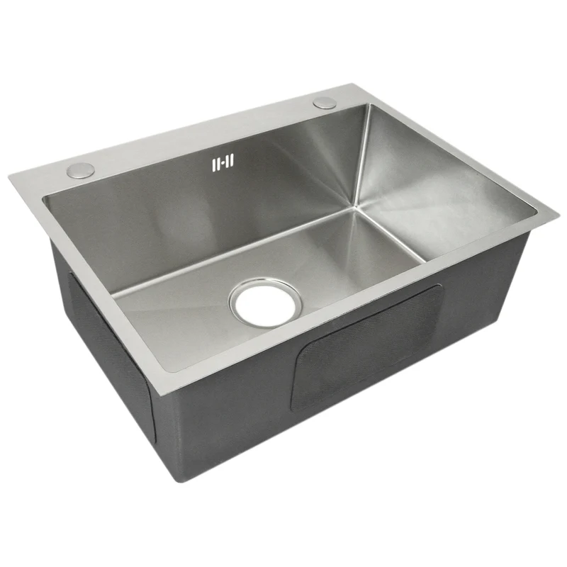 Fregadero de Cocina Acero Inoxidable Cuadrado Hecho a Mano Comercial Tazón Individual