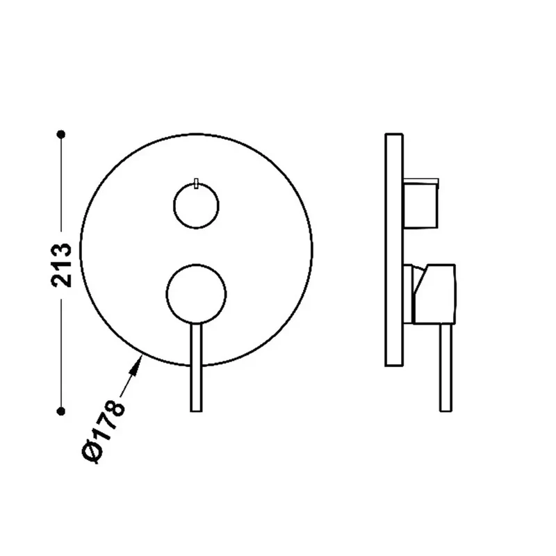 Grifo empotrable con maneta de latón acabado negro metalizado STUDY EXCLUSIVE TRES