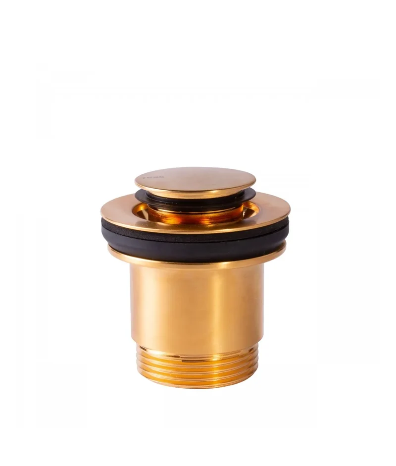 Válvula de desagüe para lavabo de latón con acabado oro mate TRES