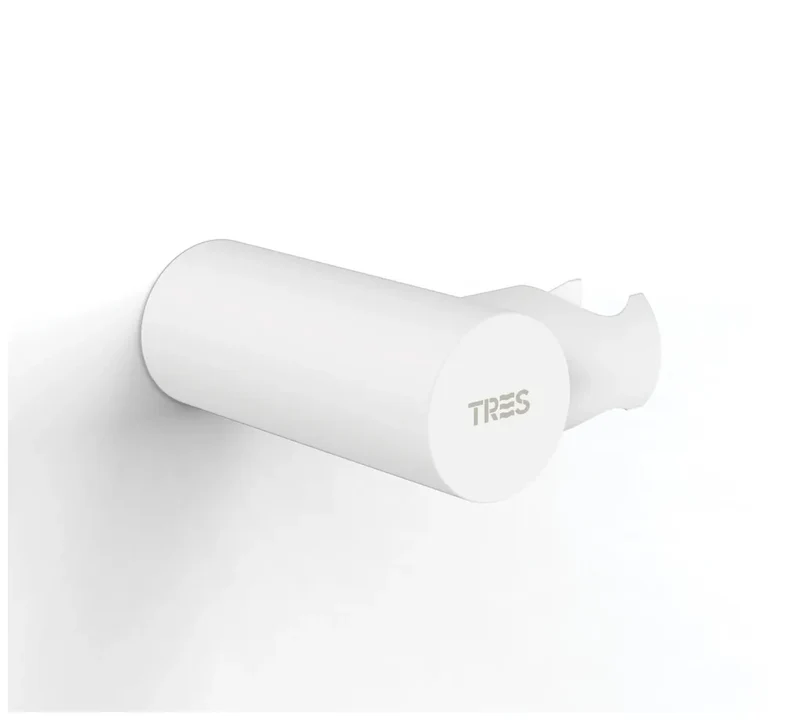 Columna de ducha con rociador orientable fabricado en latón acabado blanco TRES