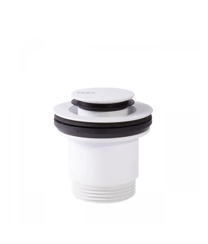 Válvula de desagüe para lavabo con acabado blanco mate Simple-Rapid TRES
