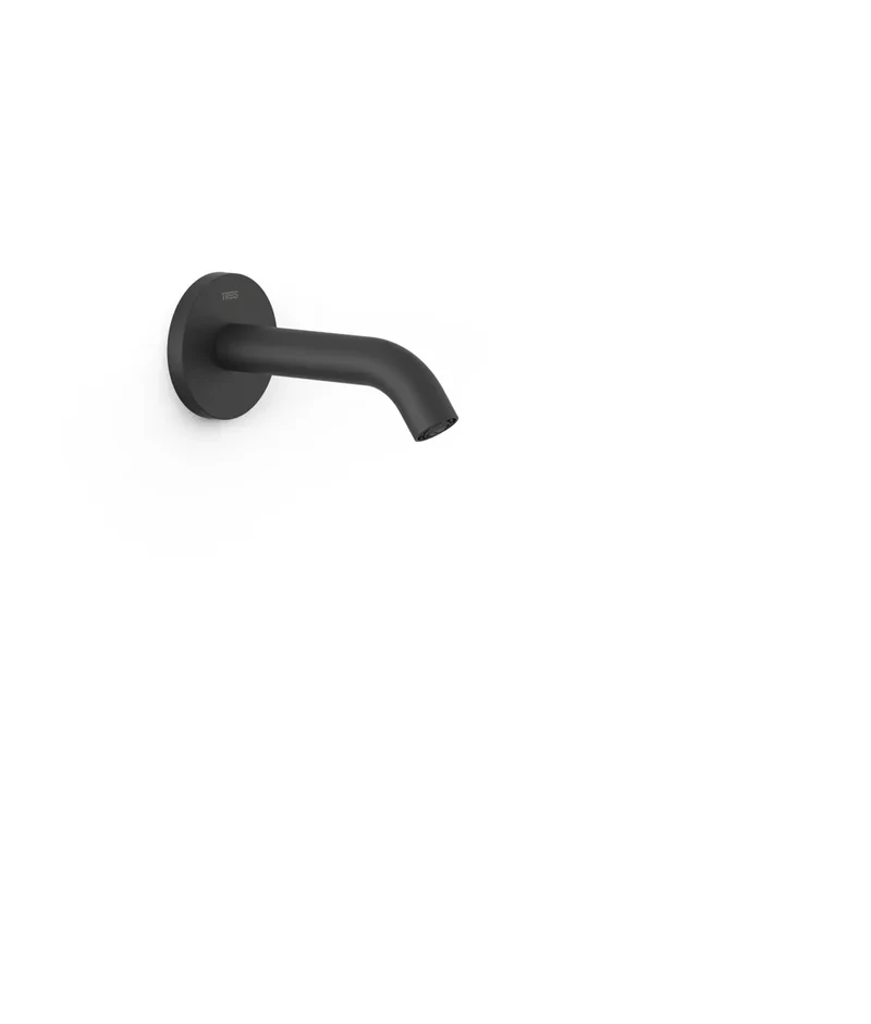 Columna de ducha de pared con acabado negro mate y toma de agua regulable en profundidad Complementos Tres