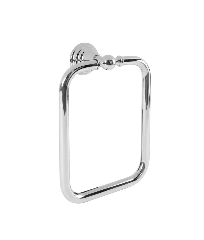 Toallero de aro rectangular para baño de latón con cromado brillante Retro TRES