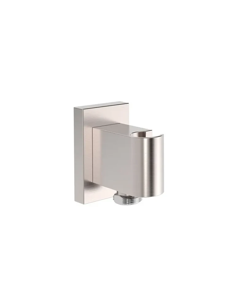 Columna de ducha con base rectangular de latón y acabado acero para teleducha y flexo Shower TRES