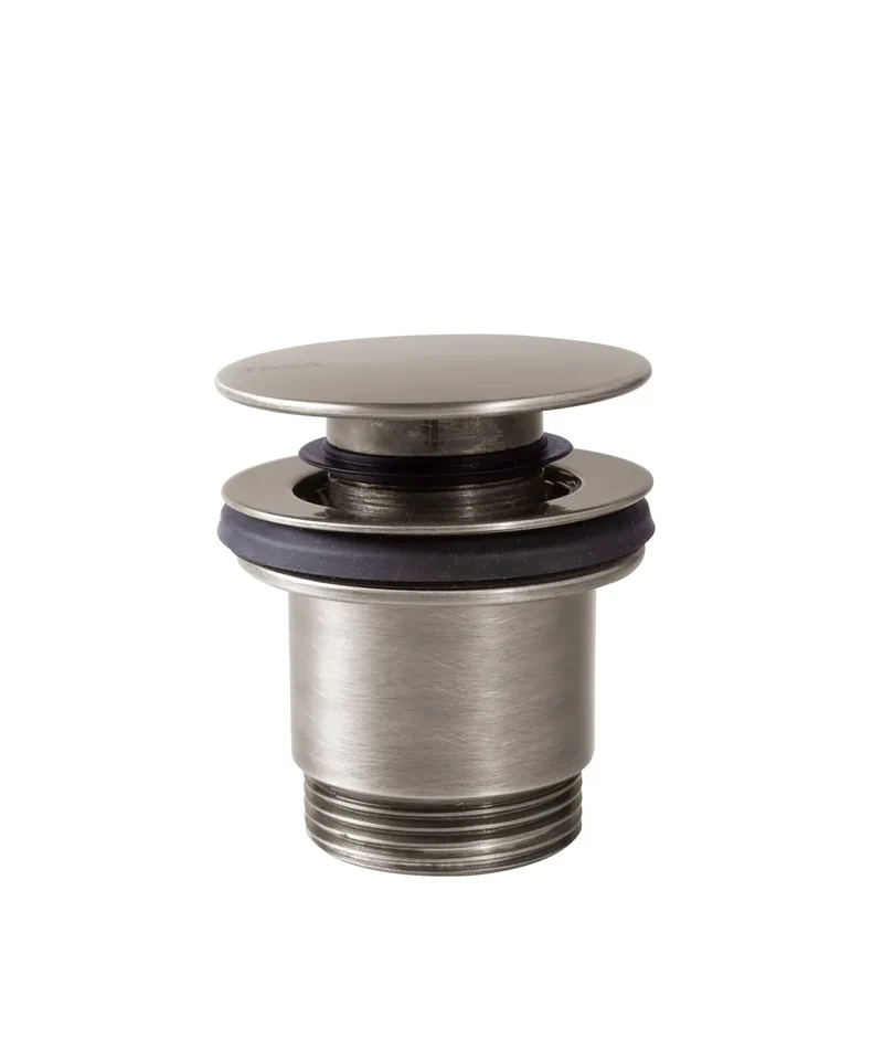 Válvula de desagüe para lavabo de acabado acero con o sin rebosadero Click Clack Simple Rapid Tres