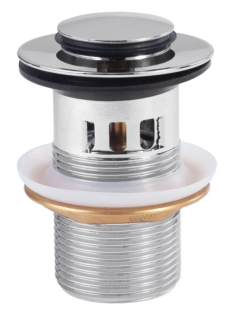 Válvula de desagüe con click clack para lavabo con rebosadero Complementos Tres