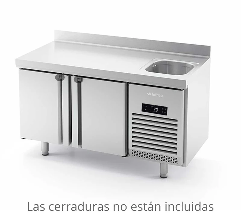 INFRICO - MESA REFRIGERADA FREGADERO 2 PUERTAS SERIE 600 BMPPF 1500 II