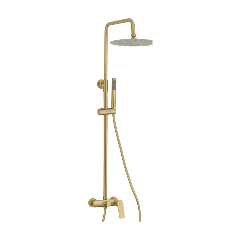 Barra de ducha monomando redonda ajustable hasta 120 cm oro mate Valdivia de Valaz