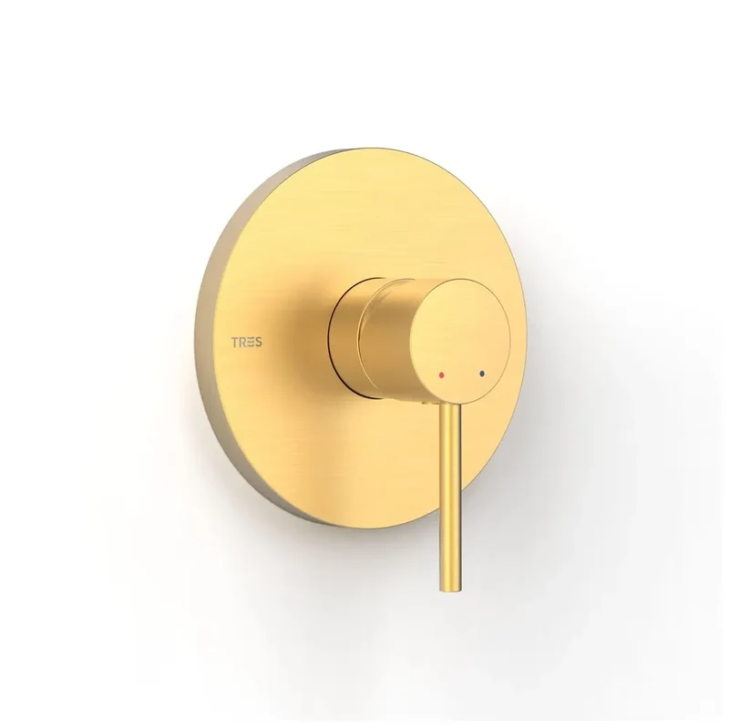 Grifo monomando empotrable de una vía con maneta en latón acabado oro mate STUDY EXCLUSIVE TRES