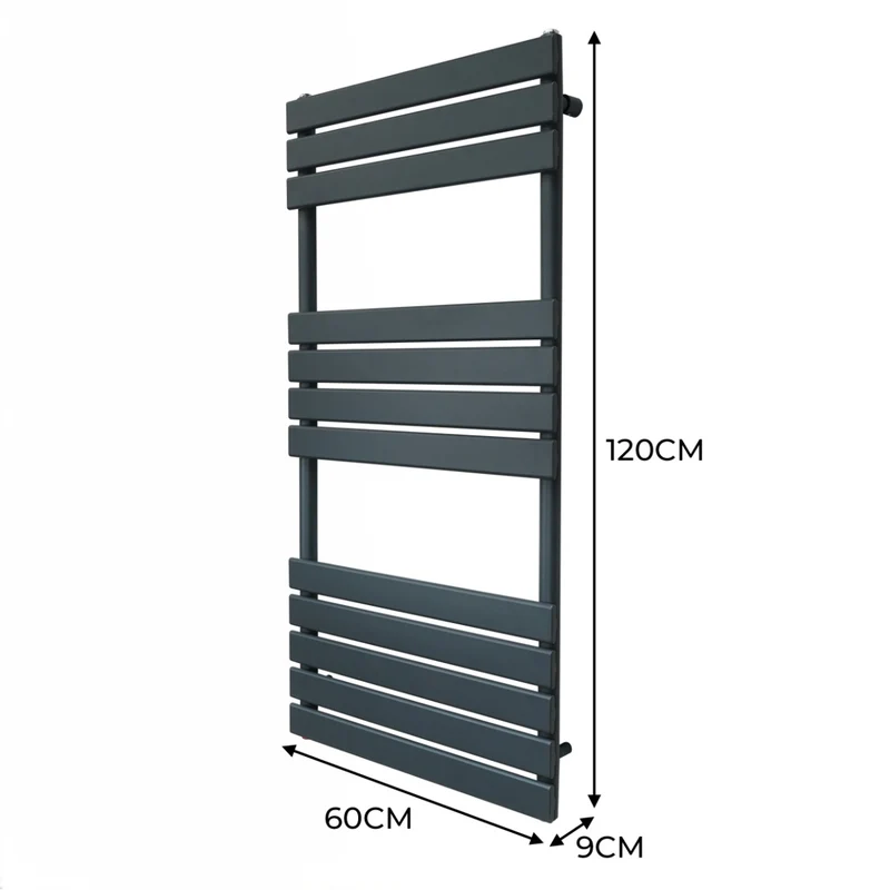 Radiadores Toalleros de panel plano – 1200mm x 600mm – Gris Antracita
