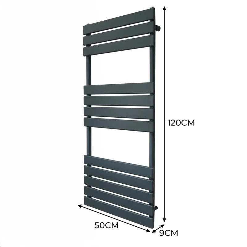 Radiadores Toalleros de panel plano – 1200mm x 500mm – Gris Antracita