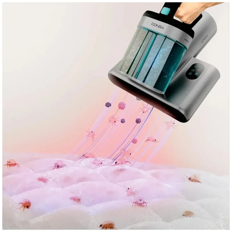 Aspirador de Colchones con Luz UV-C y Succión Potente para Desinfección Total de Cecotec