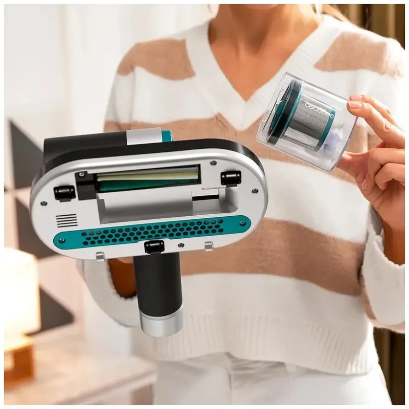 Aspirador Inalámbrico con Luz UV-C para Colchones y Tapicerías, 100W Potencia de Cecotec