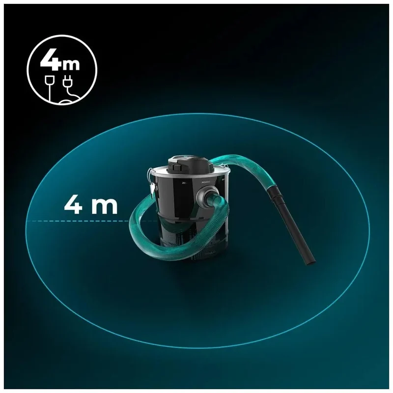 Aspirador de Cenizas 1200W: Limpieza Profunda y Eficiente con Depósito de 20L de Cecotec