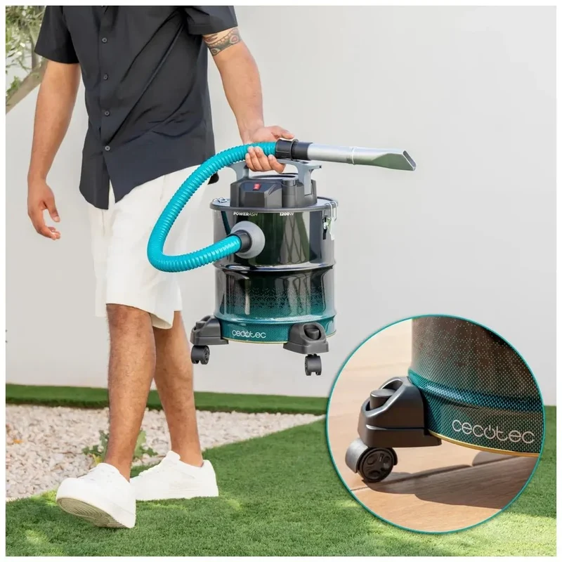 Aspirador de Cenizas 1200W: Limpieza Profunda y Transporte Fácil de Cecotec