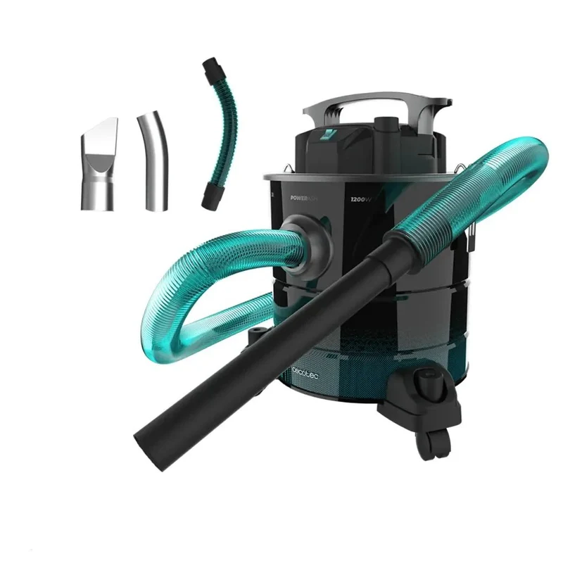 Potente Aspirador de Cenizas 1200W con Depósito Inoxidable y Transporte Fácil de Cecotec