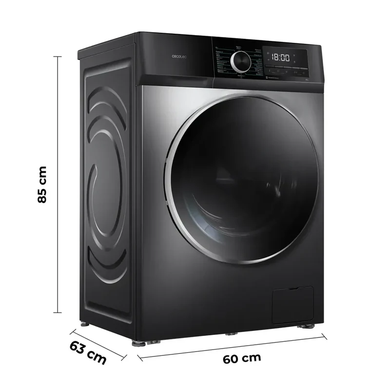 Lavadora 10kg Inverter Steel A: Eficiencia, Vapor y 16 Programas para el Hogar de Cecotec