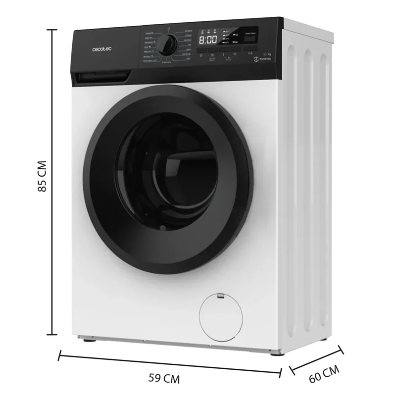 Lavadora Inverter 10kg, 1400rpm, 15 Programas, Eficiencia Energética Clase A de Cecotec