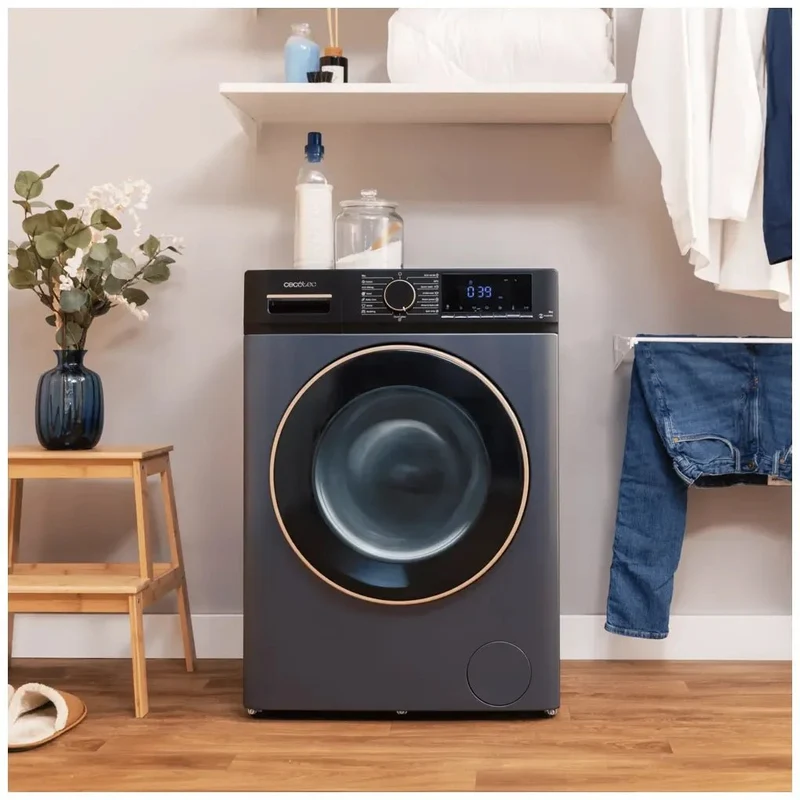 Lavadora Frontal 10Kg Ice Blue: Eficiencia Clase A, Motor Inverter y Steam Max de Cecotec