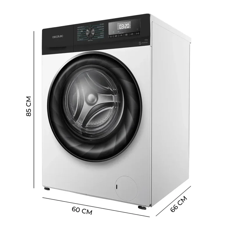 Lavadora Inverter 12Kg Clase A con SteamMax y Jet Wash para Lavados Eficientes de Cecotec