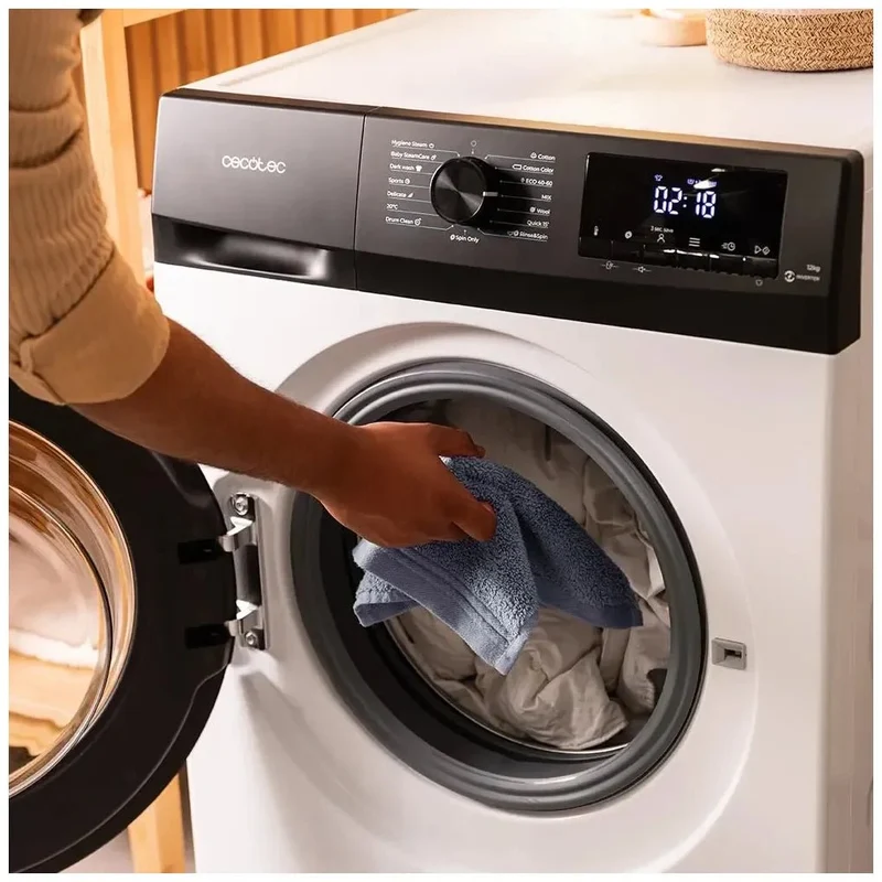 Lavadora Inverter 12Kg Clase A con SteamMax y Jet Wash para Lavados Eficientes de Cecotec