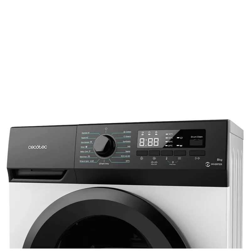 Lavadora 8kg Inverter Maxx A: Eficiencia, Silencio y Vapor para Ropa Impecable de Cecotec