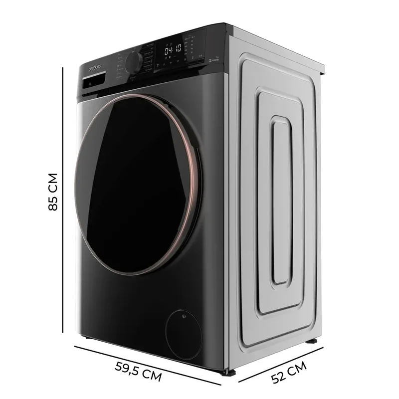 Lavadora Bolero DressCode 7610 Inverter Steel de 7 kg con motor Inverter Plus función Steam Max y 1400 RPM Cecotec