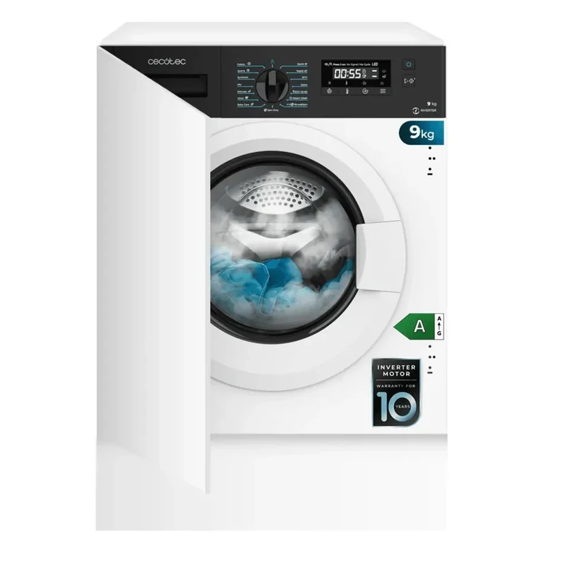 Lavadora Bolero DressCode 940 BI Inverter A de 9 kg con motor Inverter Plus función SteamMax y 1350 RPM Cecotec