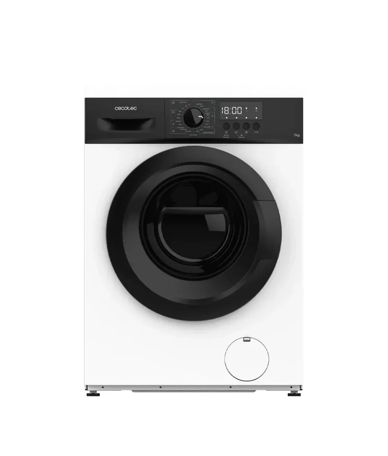 Lavadora 7kg 1200rpm con 23 programas, panel LED y funciones avanzadas para familias de Cecotec