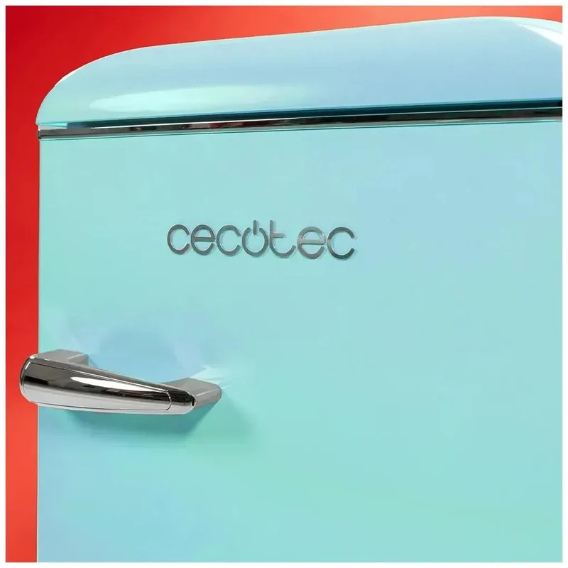 Mini Frigorífico Retro Azul 86L con Luz LED y Diseño Vintage Eficiente de Cecotec