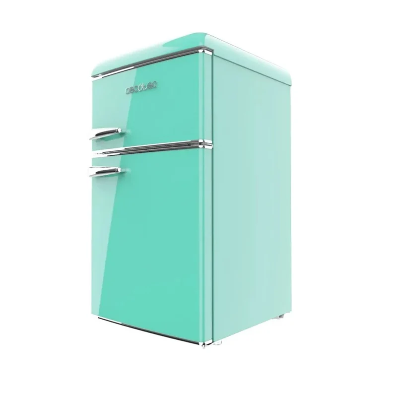 Mini Frigorífico Retro Verde 86L con Luz LED y Diseño Vintage Eficiente de Cecotec