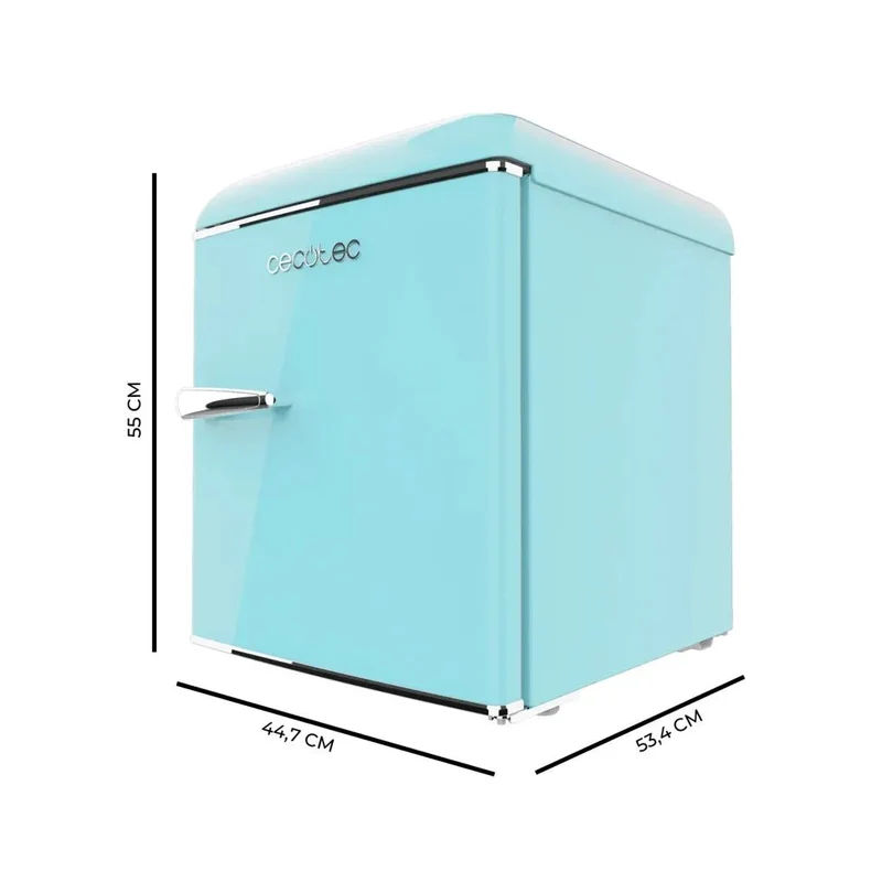 Mini Frigorífico Retro Azul 45L con Icebox y Eficiencia Energética Clase E de Cecotec