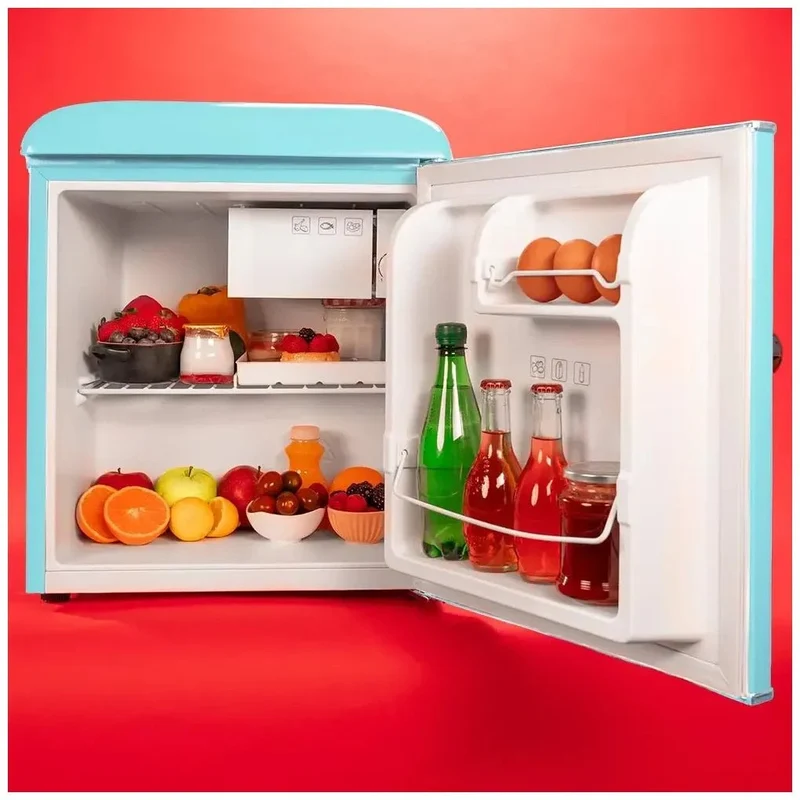 Mini Frigorífico Retro Azul 45L con Icebox y Eficiencia Energética Clase E de Cecotec