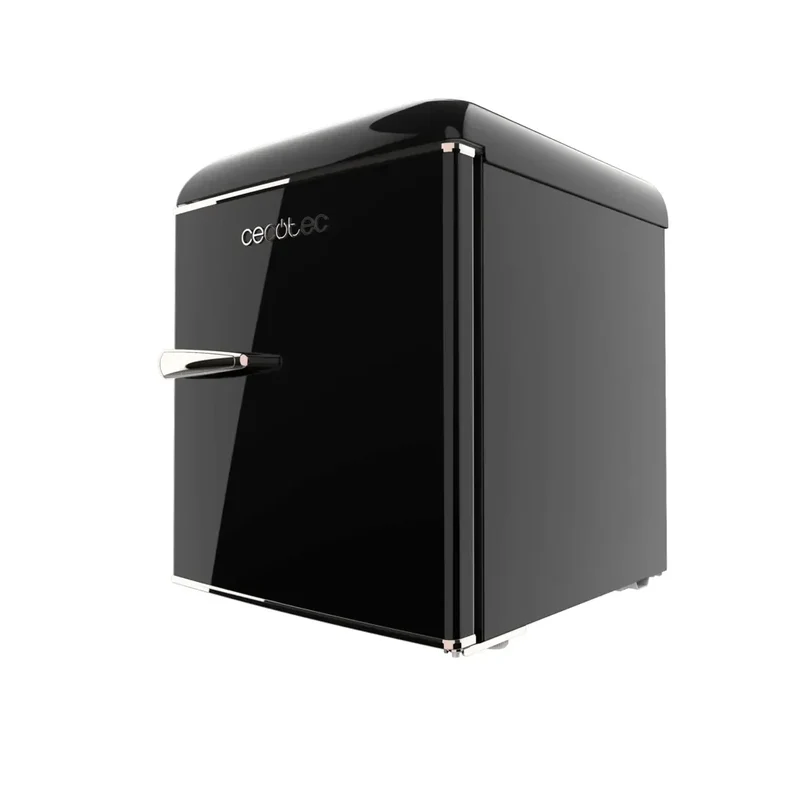 Mini Frigorífico Retro 45L Negro con Icebox y Eficiencia Energética Clase E de Cecotec