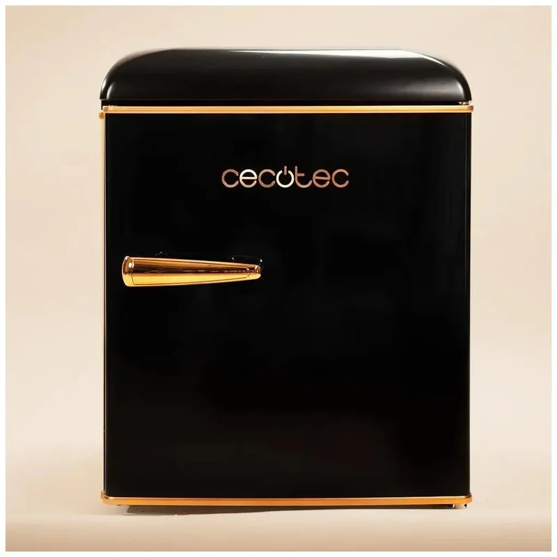 Mini Frigorífico Retro 45L Negro con Icebox y Eficiencia Energética Clase E de Cecotec