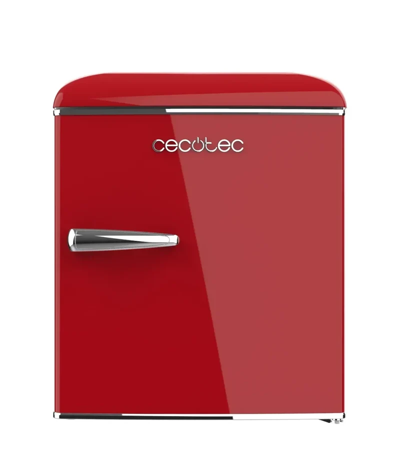 Mini Frigorífico Retro 45L Rojo con Icebox y Eficiencia Energética Clase E de Cecotec