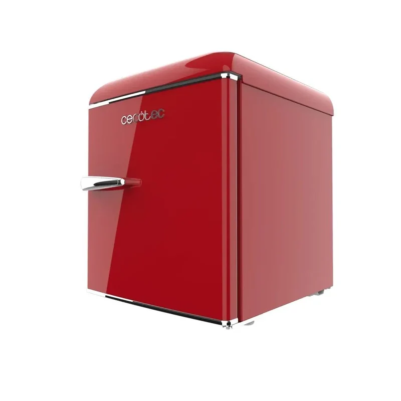 Mini Frigorífico Retro 45L Rojo con Icebox y Eficiencia Energética Clase E de Cecotec