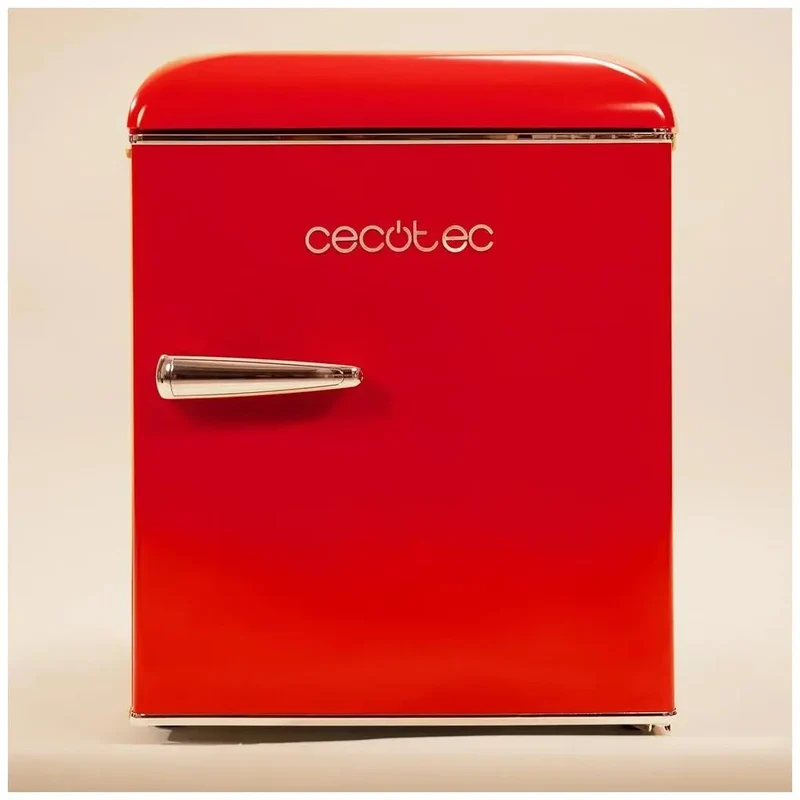Mini Frigorífico Retro 45L Rojo con Icebox y Eficiencia Energética Clase E de Cecotec