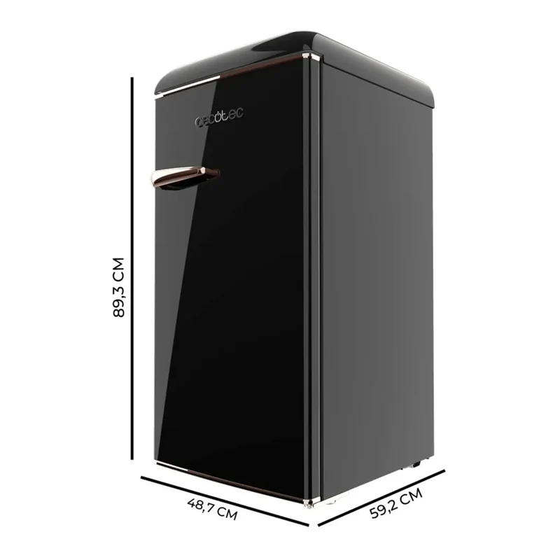 Mini Frigorífico Retro Negro 95L con Icebox y Eficiencia Energética Clase E de Cecotec