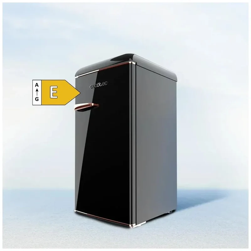 Mini Frigorífico Retro Negro 95L con Icebox y Eficiencia Energética Clase E de Cecotec