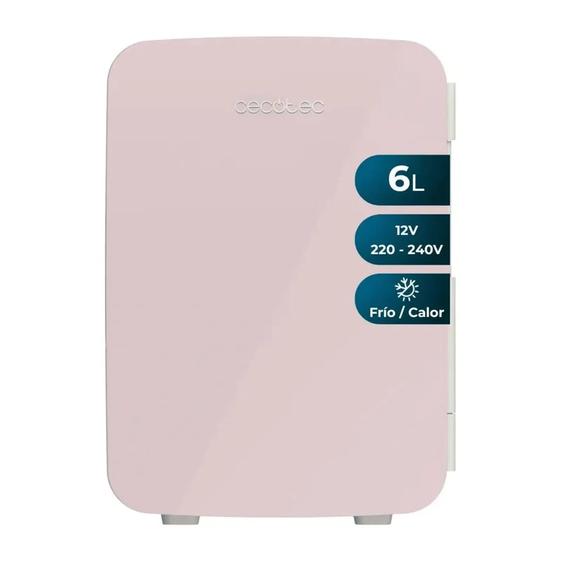 Mini Frigorífico Portátil 6L rosa Enfría y Calienta para hogar y viajes Cecotec