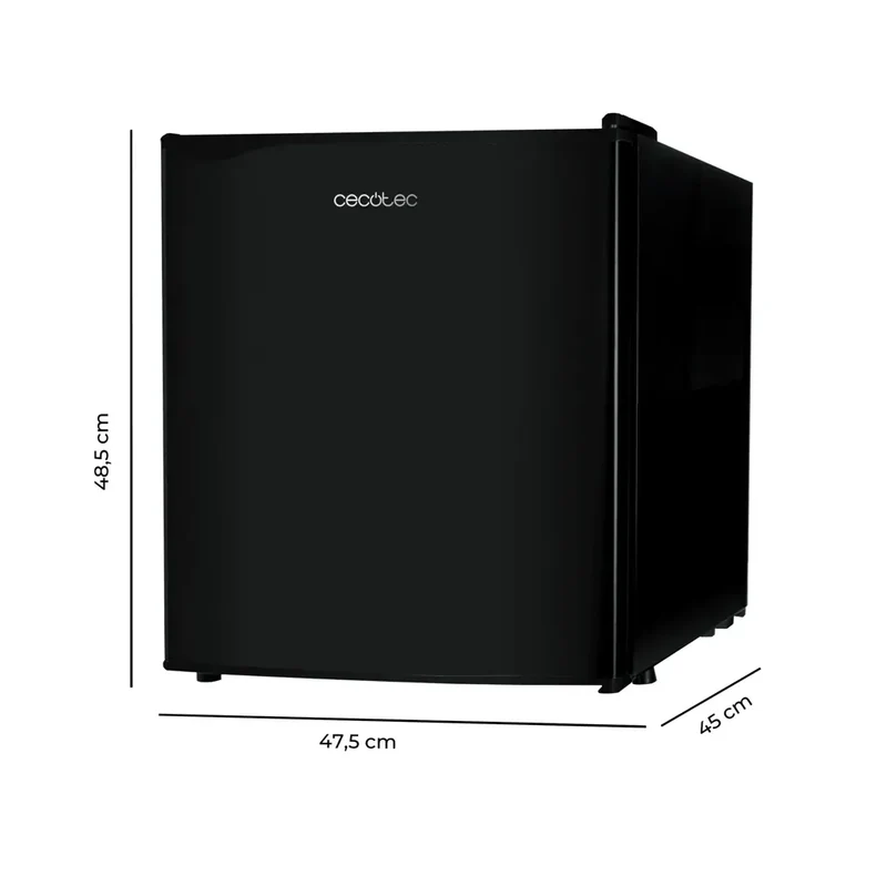 Mini Frigorífico negro 46L acero inoxidable eficiencia energética Clase E Cecotec
