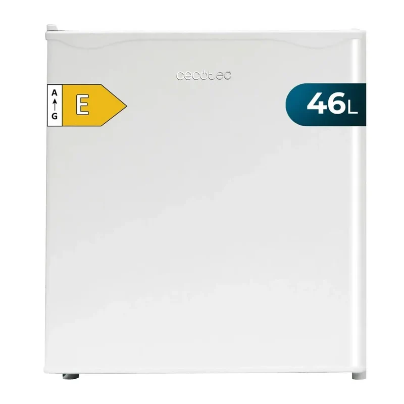Mini Frigorífico blanco 46L con congelador y puerta reversible eficiencia energética E Cecotec