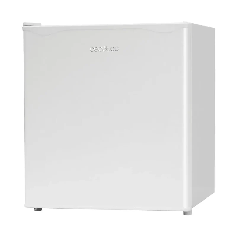 Mini Frigorífico blanco 46L con congelador y puerta reversible eficiencia energética E Cecotec