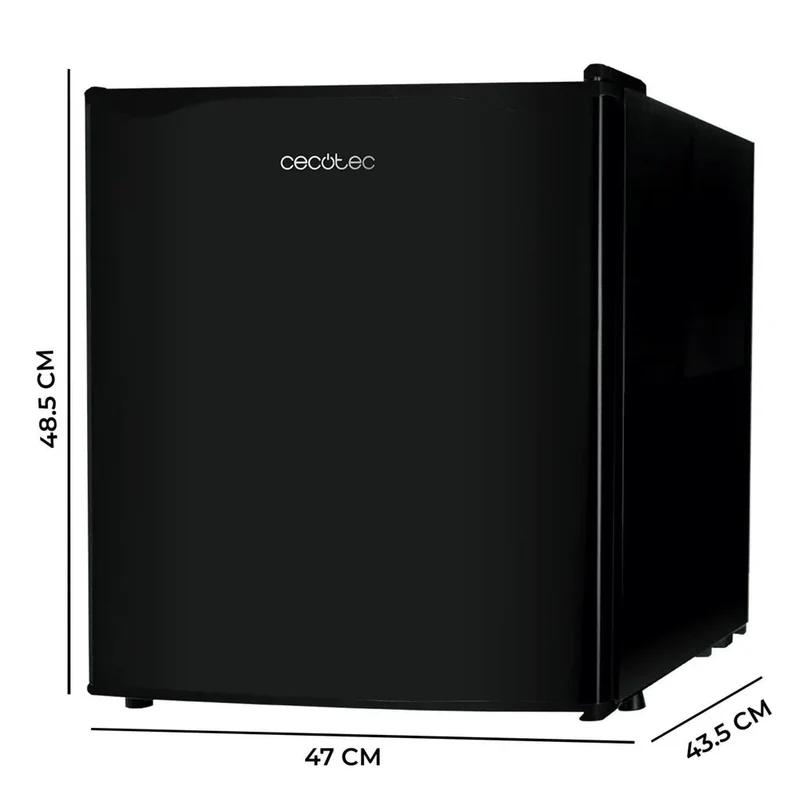 Mini Frigorífico negro 46L con congelador y puerta reversible Clase energética E Cecotec