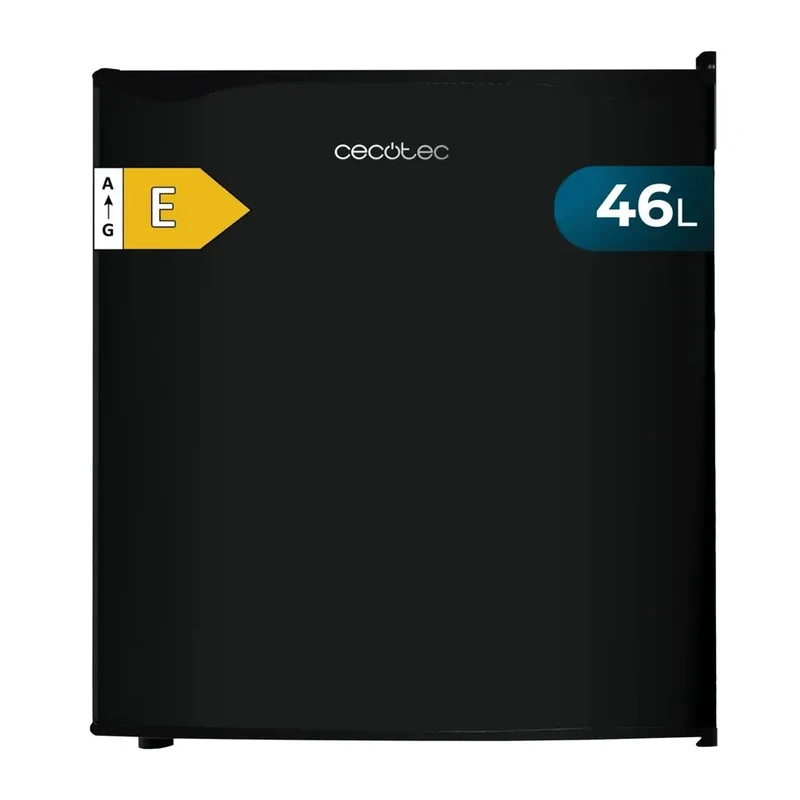 Mini Frigorífico negro 46L con congelador y puerta reversible Clase energética E Cecotec