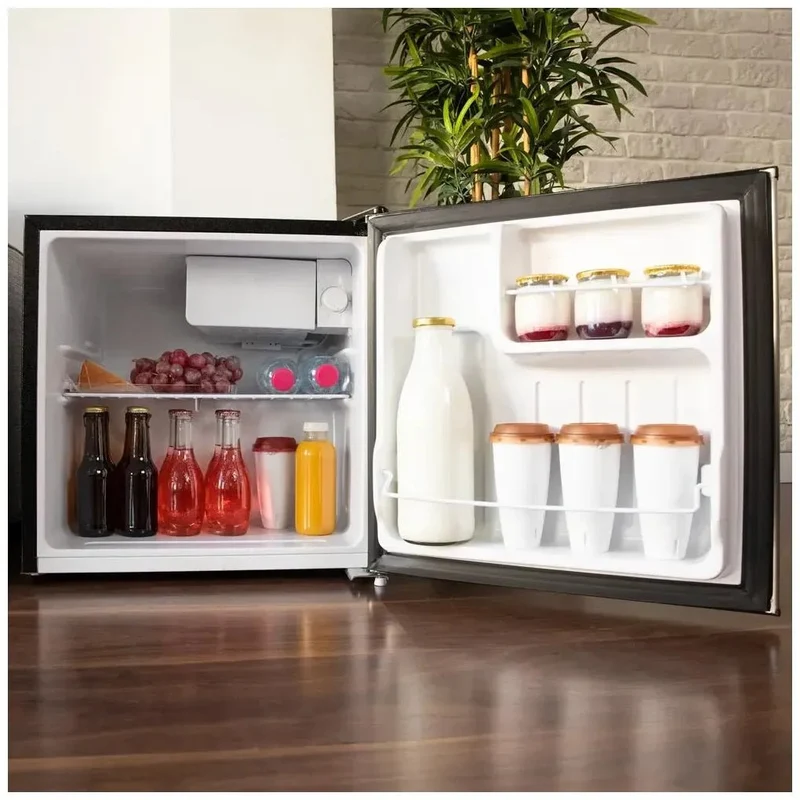 Mini Frigorífico negro 46L con congelador y puerta reversible Clase energética E Cecotec