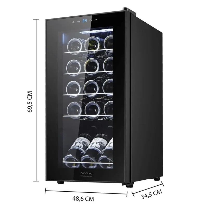 Vinoteca Bolero GrandSommelier 1550 elegancia y rendimiento para 15 botellas Cecotec