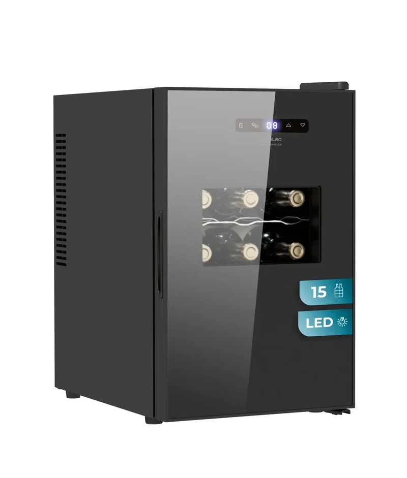 Vinoteca Bolero GrandSommelier 1550: Enfriamiento Silencioso y Ecológico para 15 Botellas de Cecotec